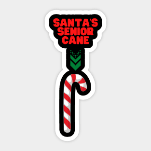 Santa Is Getting Older, Santa Cane, Santa's Senior Cane, Candy Cane, Santa Claus, Happy Holidays, Funny Xmas, Christmas Humor, Christmas Present, Merry Christmas Sticker